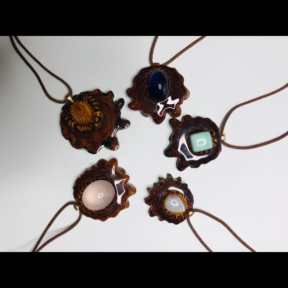 Third Eye Crystal Pinecone Pendant on Real Leather - Picture 6 of 6